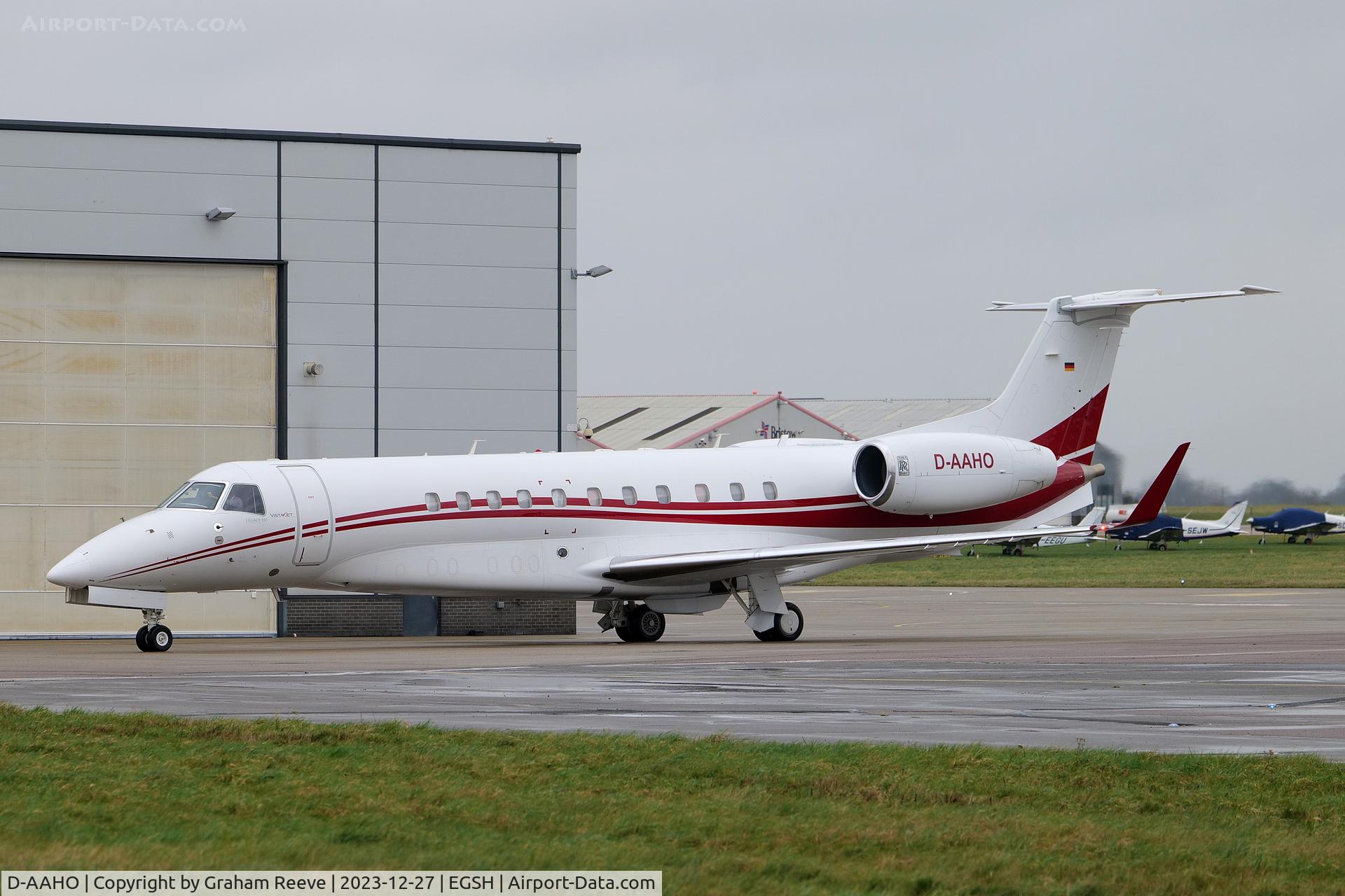 D-AAHO, 2011 Embraer EMB-135BJ Legacy 650 C/N 14501137, Just landed at Norwich.