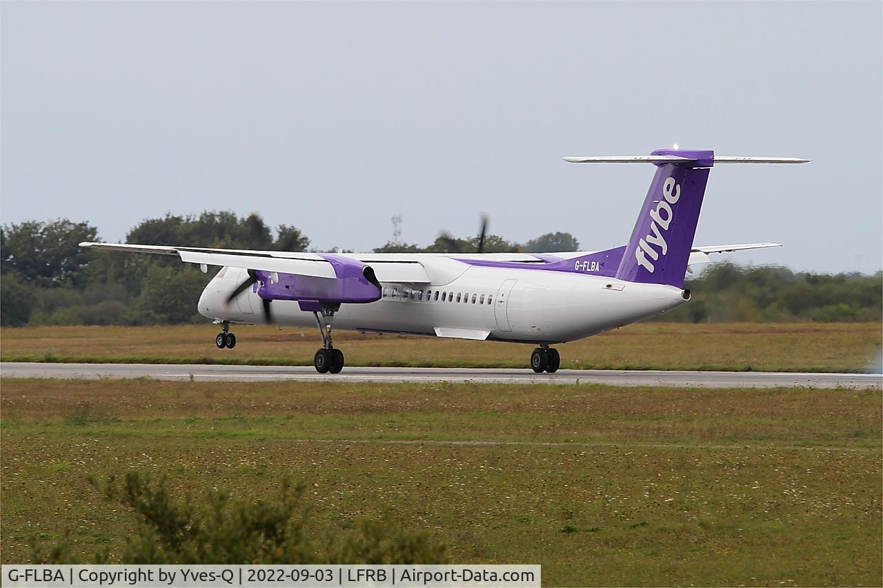 G-FLBA, 2009 De Havilland Canada DHC-8-402Q Dash 8 C/N 4253, De Havilland Canada DHC-8-402Q Dash 8, Landing rwy 25L, Brest-Bretagne Airport (LFRB-BES)