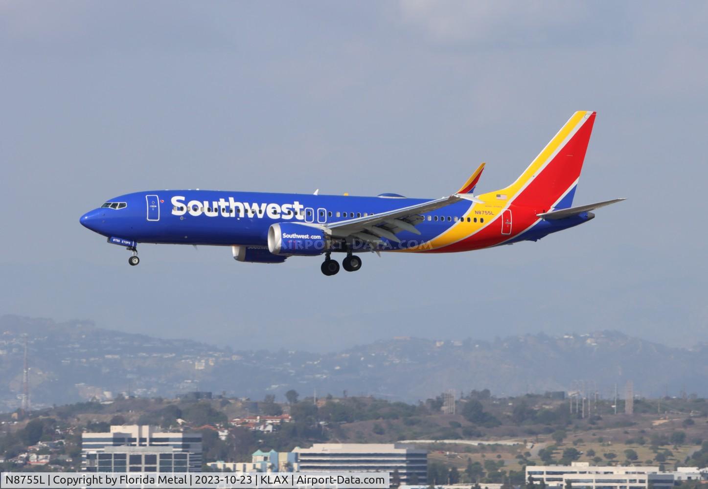 N8755L, 2022 Boeing 737-8 MAX C/N 67208, SWA 737-8 zx SJC-LAX