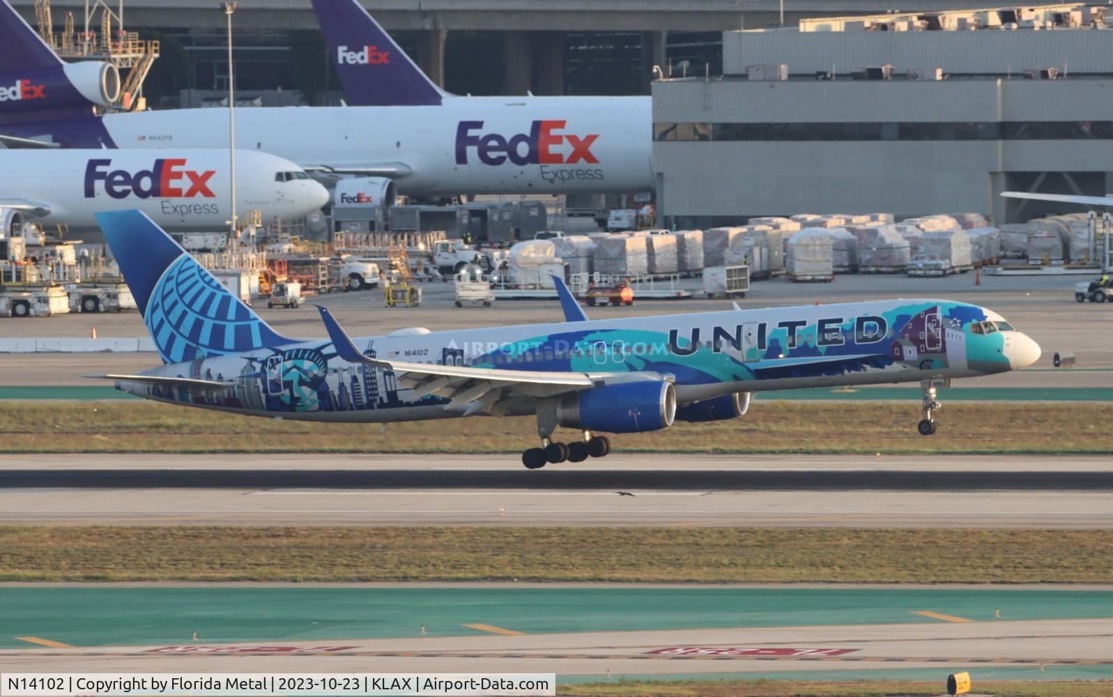 N14102, 1994 Boeing 757-224 C/N 27292, UAL 752 Her Art Here zx EWR-LAX