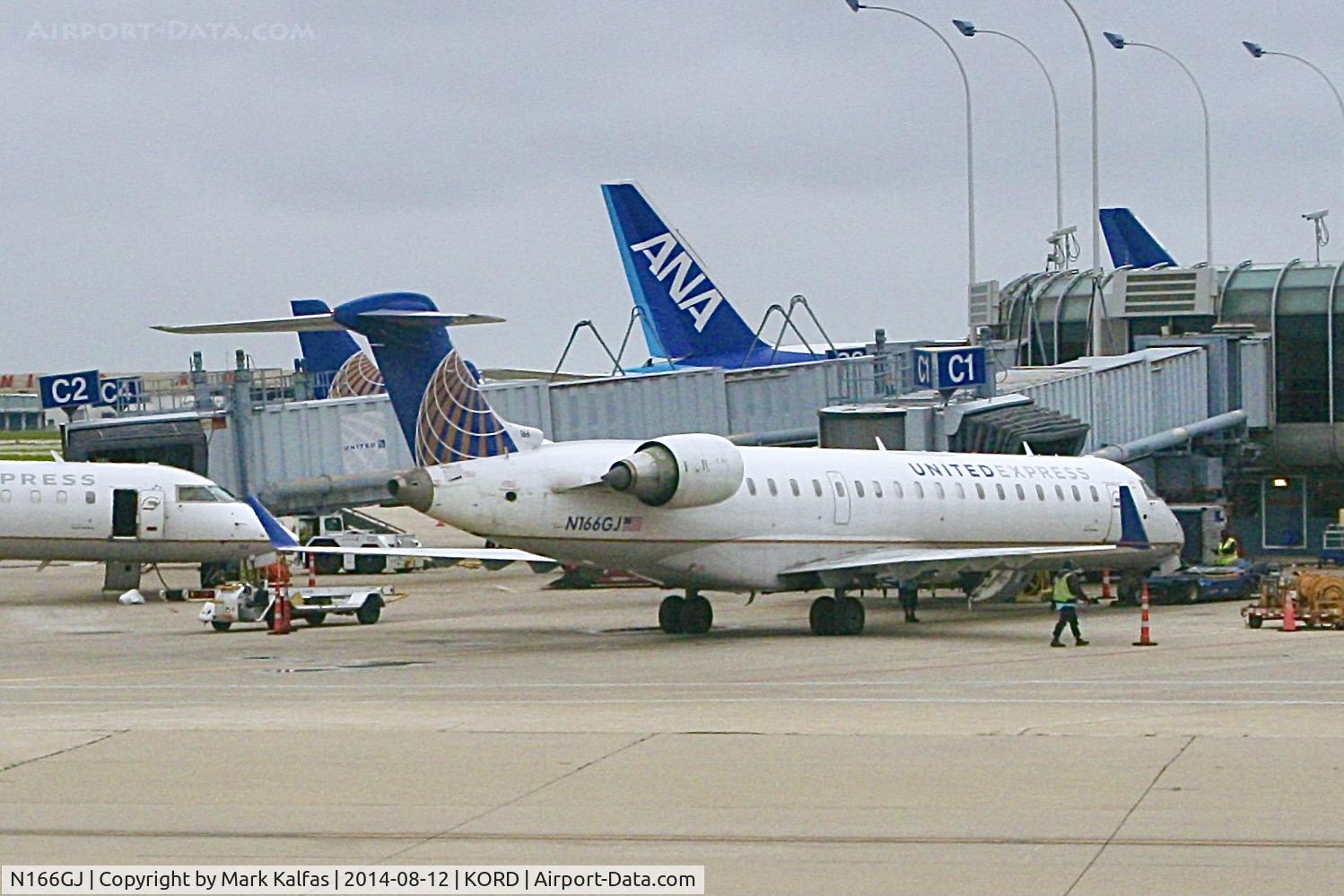 N166GJ, 2008 Bombardier CRJ-702 (CL-600-2C10) Regional Jet C/N 10266, CRJ7 GoJet Airlines / United Express Bombardier CL-600-2C10 N166GJ at C1 KORD