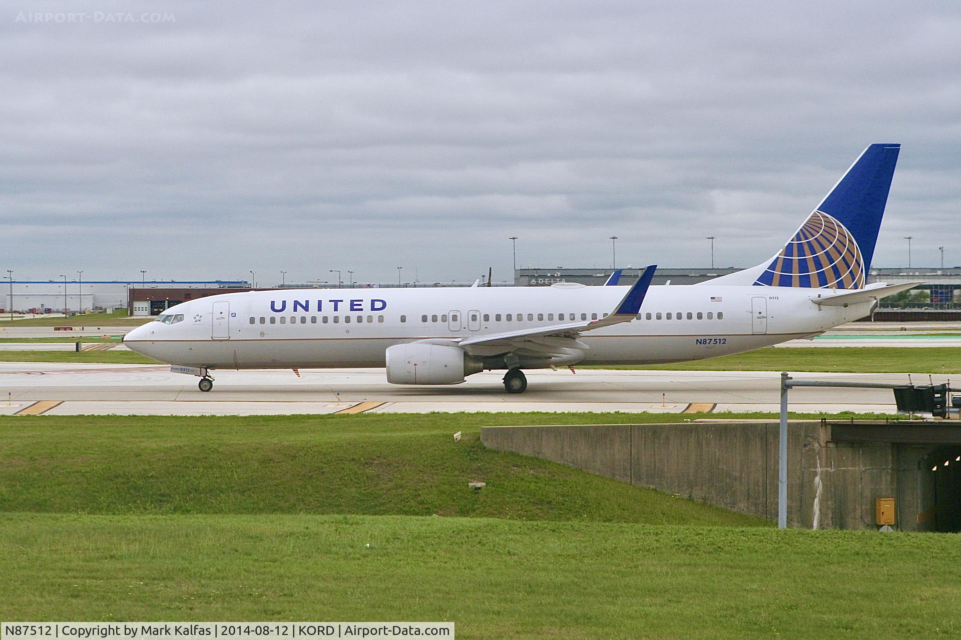 N87512, 2008 Boeing 737-824 C/N 33458, B738 United Airlines Boeing 737-824 N87512 at KORD