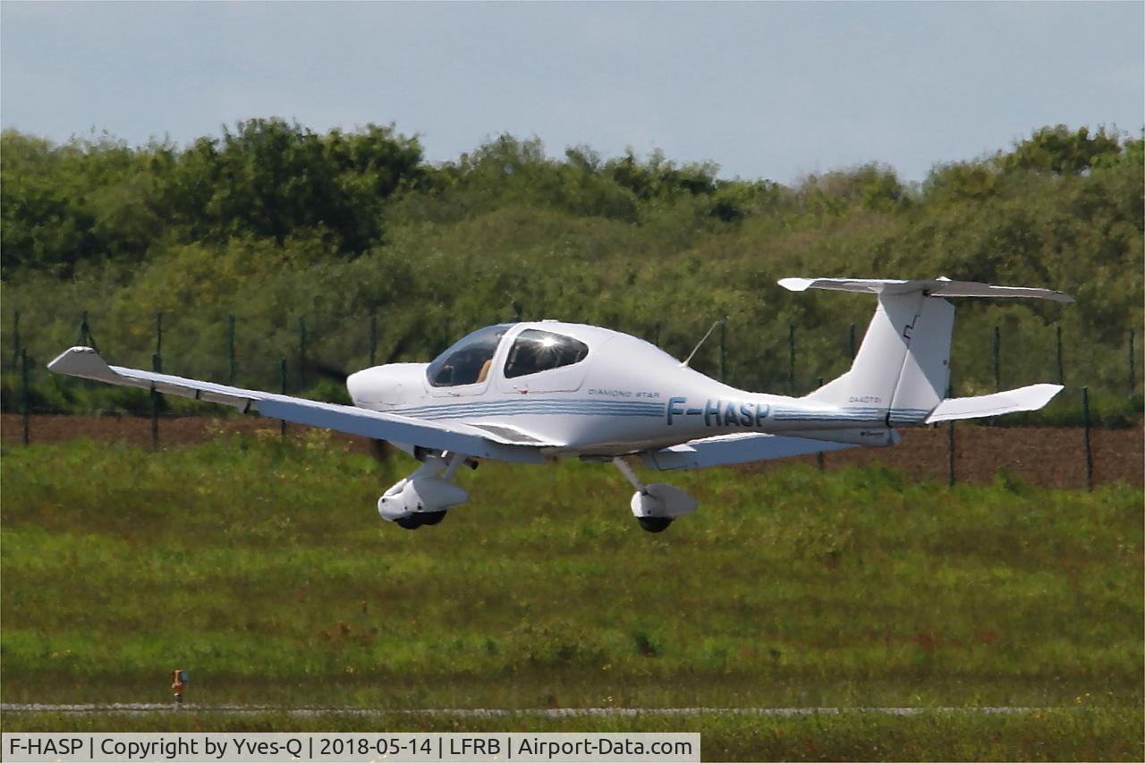 F-HASP, 2007 Diamond DA-40 Diamond Star C/N 40.281, Diamond DA-40 Diamond Star, Landing rwy 25L, Brest-Bretagne airport (LFRB-BES)
