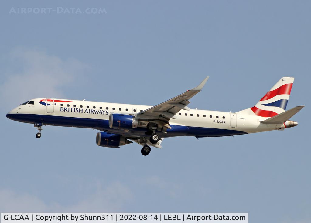 G-LCAA, 2011 Embraer 190LR (ERJ-190-100LR) C/N 19000456, Landing rwy 24R