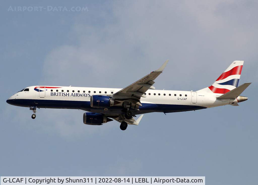 G-LCAF, 2012 Embraer 190LR (ERJ-190-100LR) C/N 19000548, Landing rwy 24R