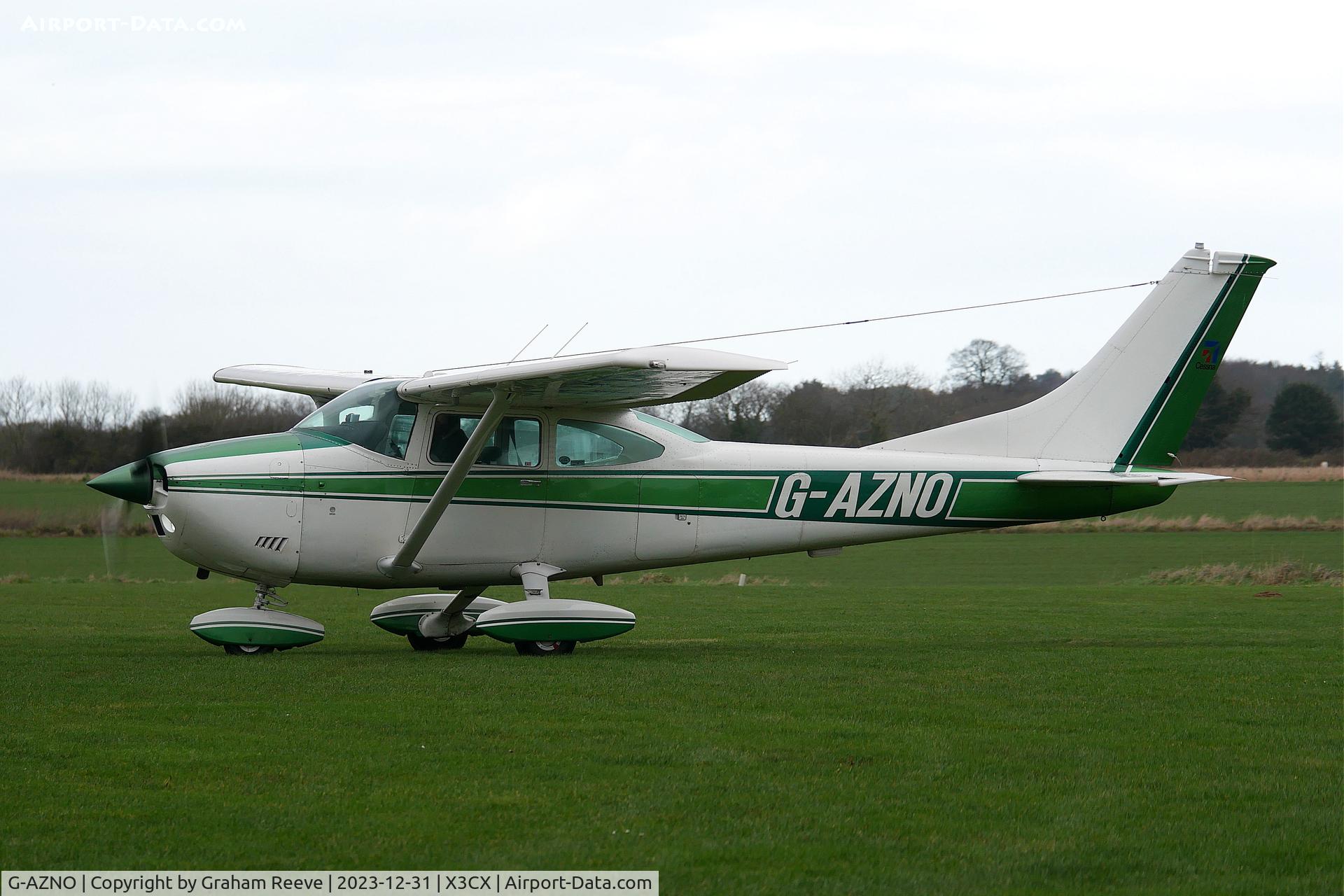 G-AZNO, 1972 Cessna 182P Skylane C/N 182-61005, Just landed at Northrepps.