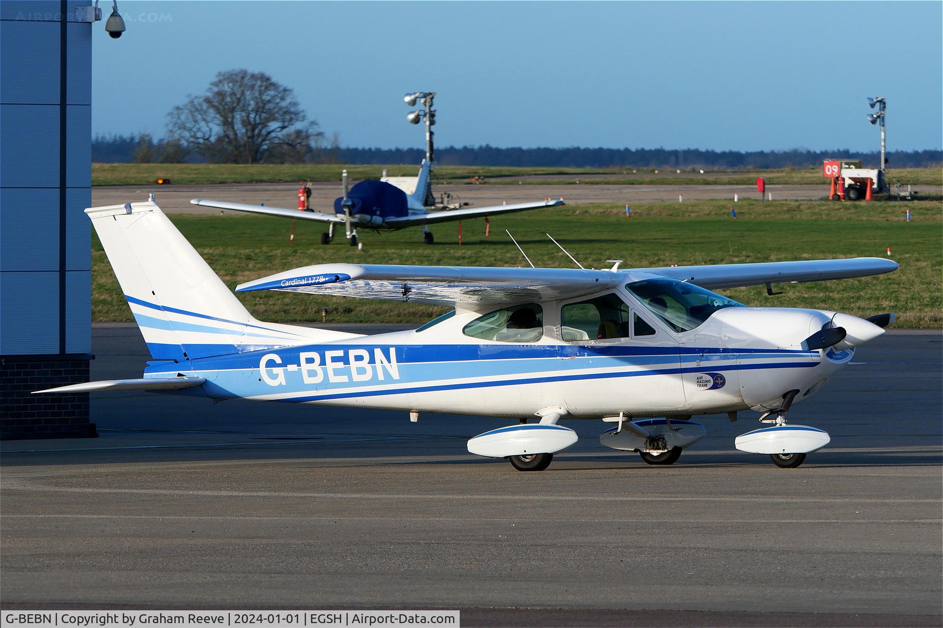 G-BEBN, 1971 Cessna 177B Cardinal C/N 17701631, Parked at Norwich.