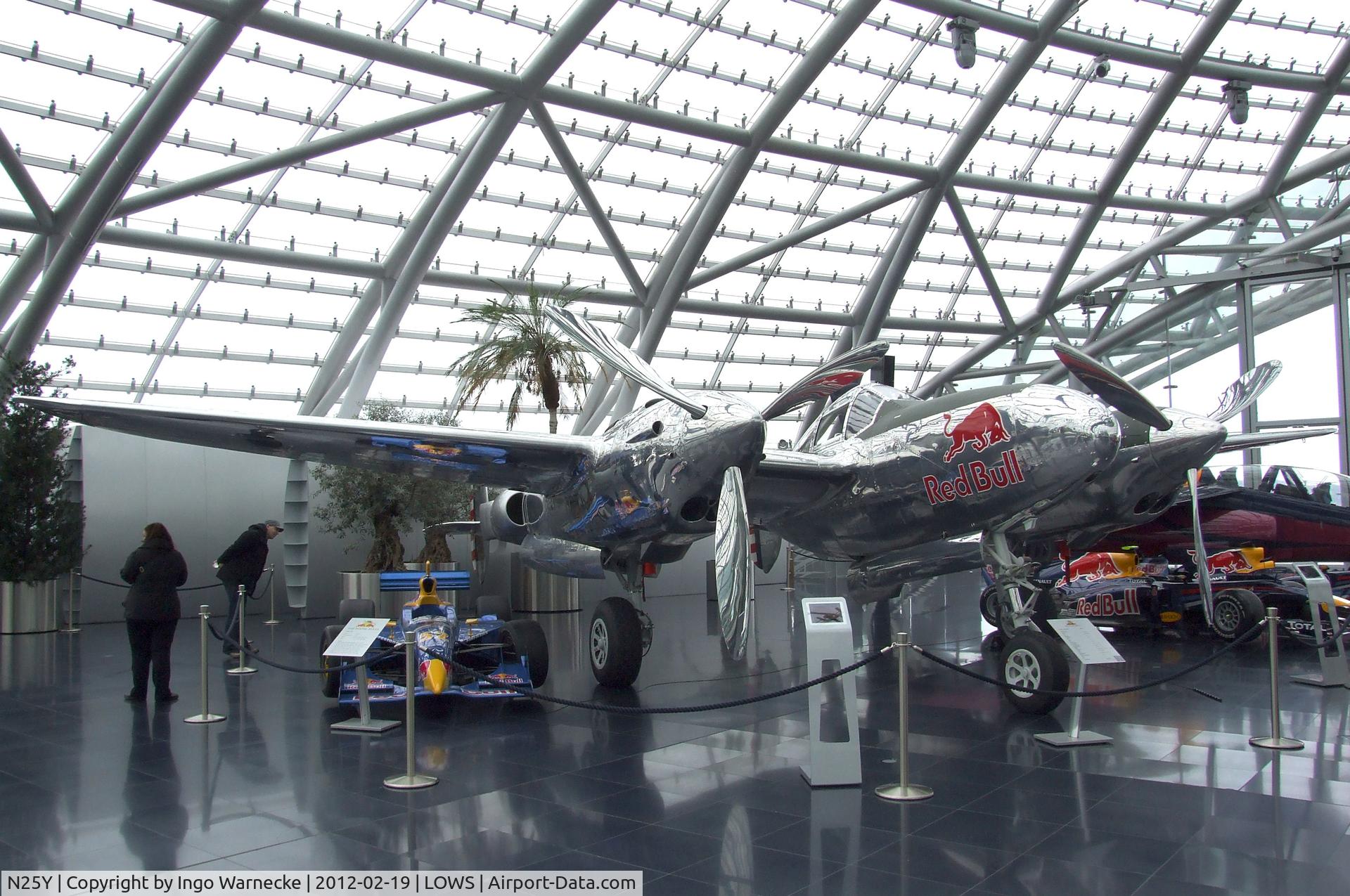 N25Y, 1944 Lockheed P-38L-5LO Lightning C/N AF44-53254, Lockheed P-38L Lightning at the Red Bull Air Museum in Hangar 7, Salzburg