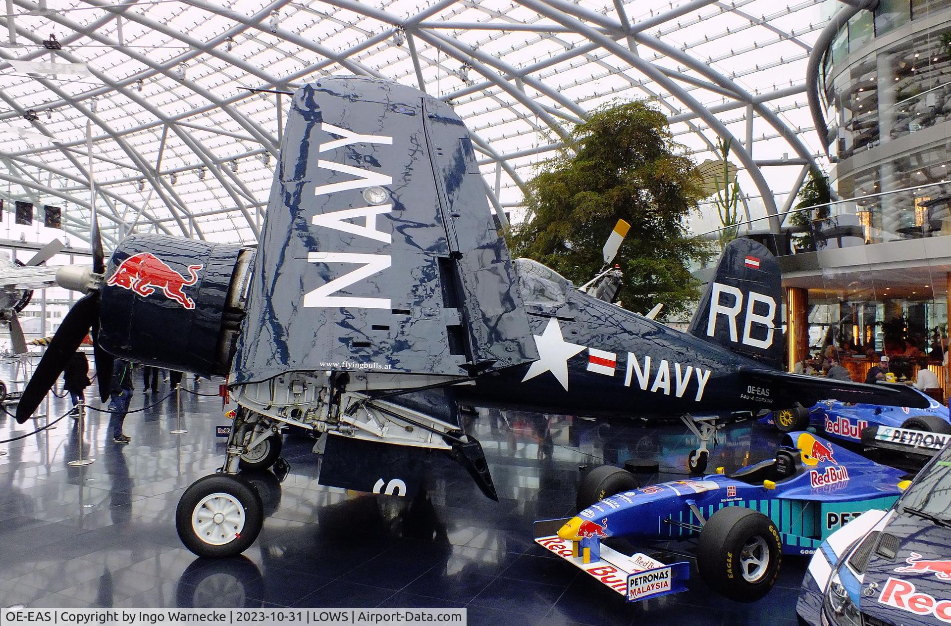 OE-EAS, 1945 Vought F4U-4 Corsair C/N 9149, Vought F4U-4 Corsair at the Hangar 7 / Red Bull Air Museum, Salzburg