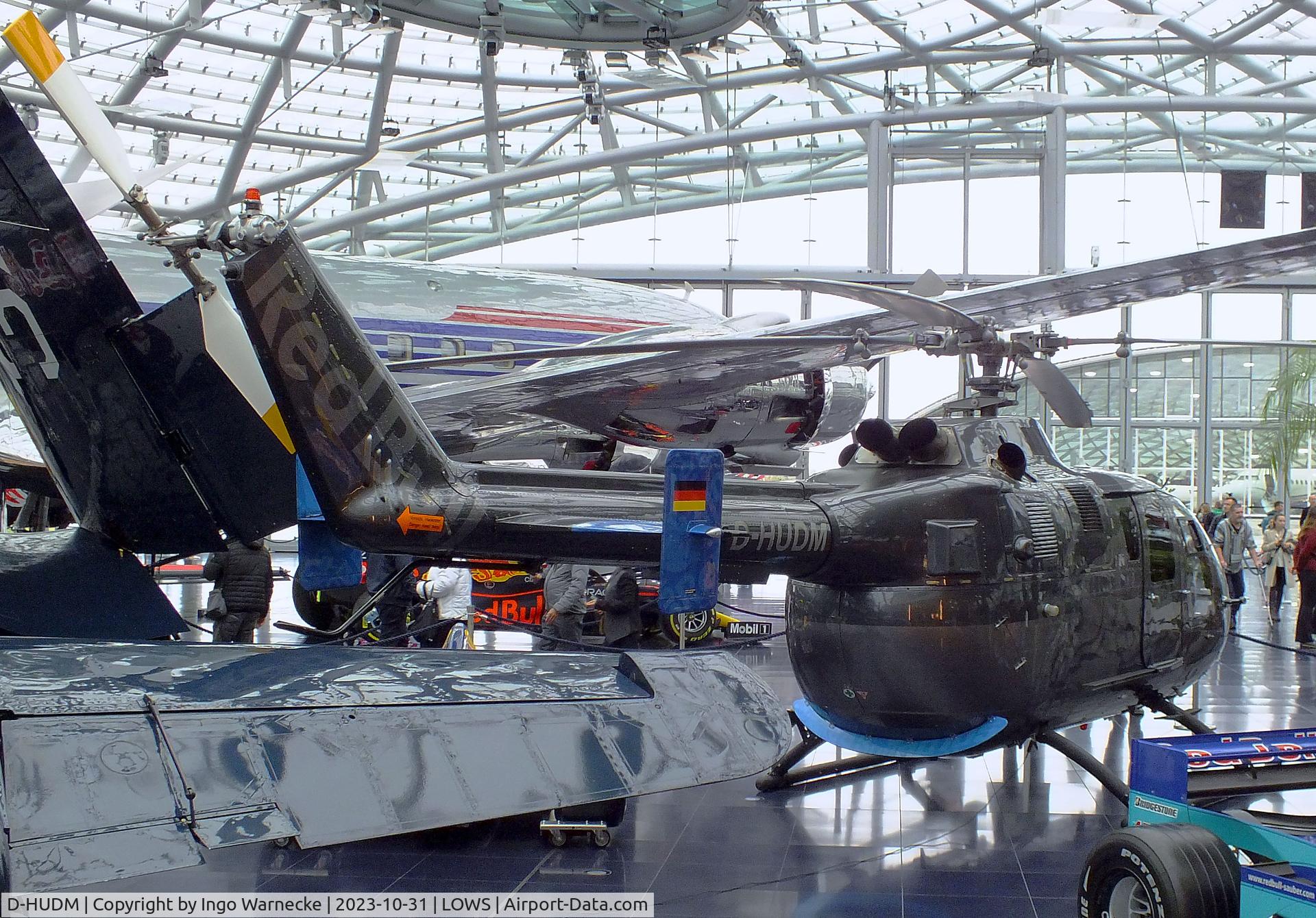 D-HUDM, MBB Bo-105CBS-5 C/N S-883, MBB Bo 105CBS-5 at the Hangar 7 / Red Bull Air Museum, Salzburg