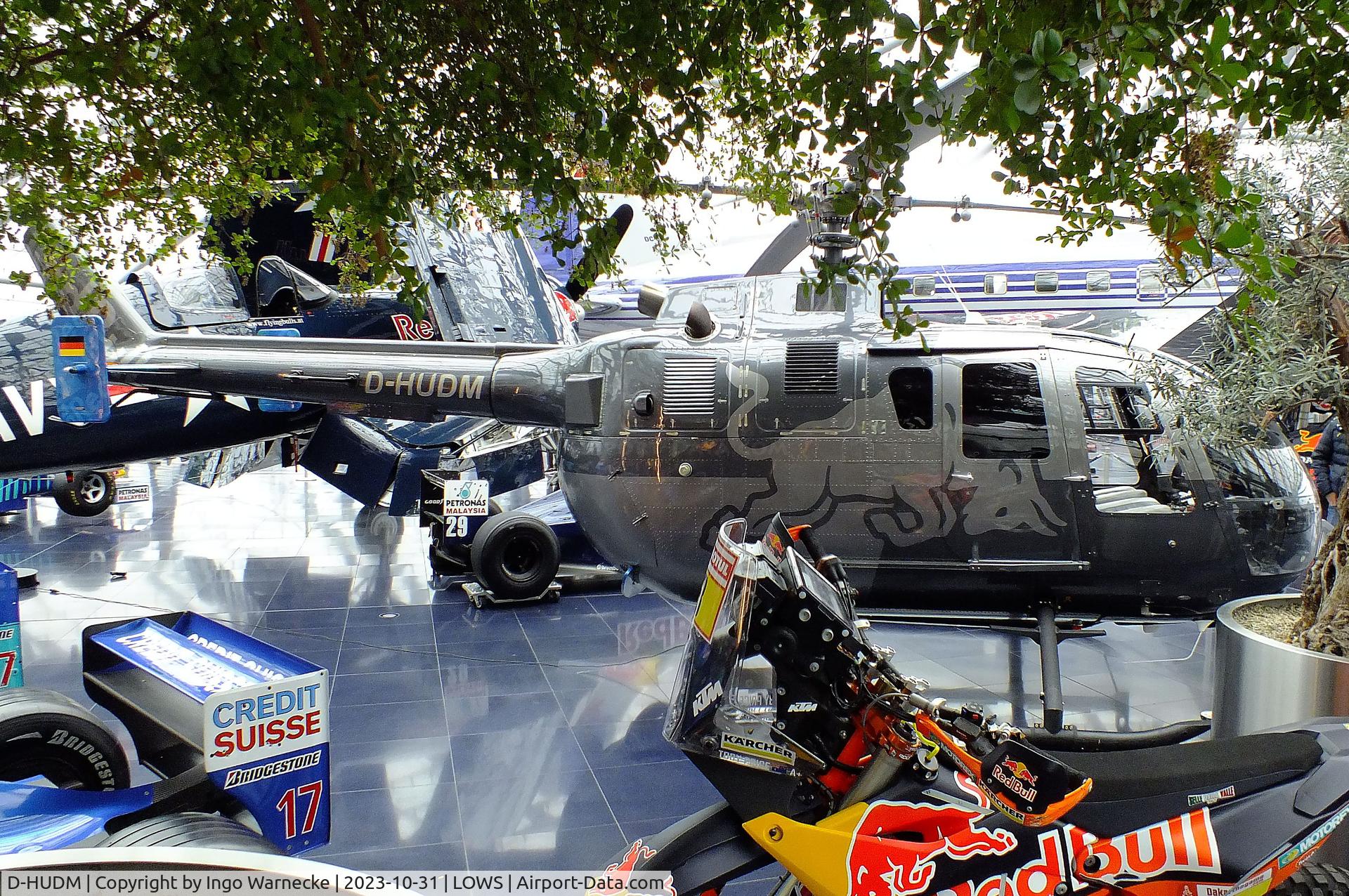 D-HUDM, MBB Bo-105CBS-5 C/N S-883, MBB Bo 105CBS-5 at the Hangar 7 / Red Bull Air Museum, Salzburg