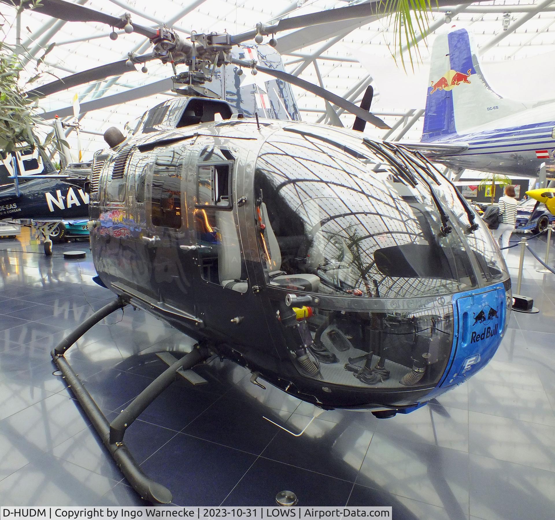 D-HUDM, MBB Bo-105CBS-5 C/N S-883, MBB Bo 105CBS-5 at the Hangar 7 / Red Bull Air Museum, Salzburg