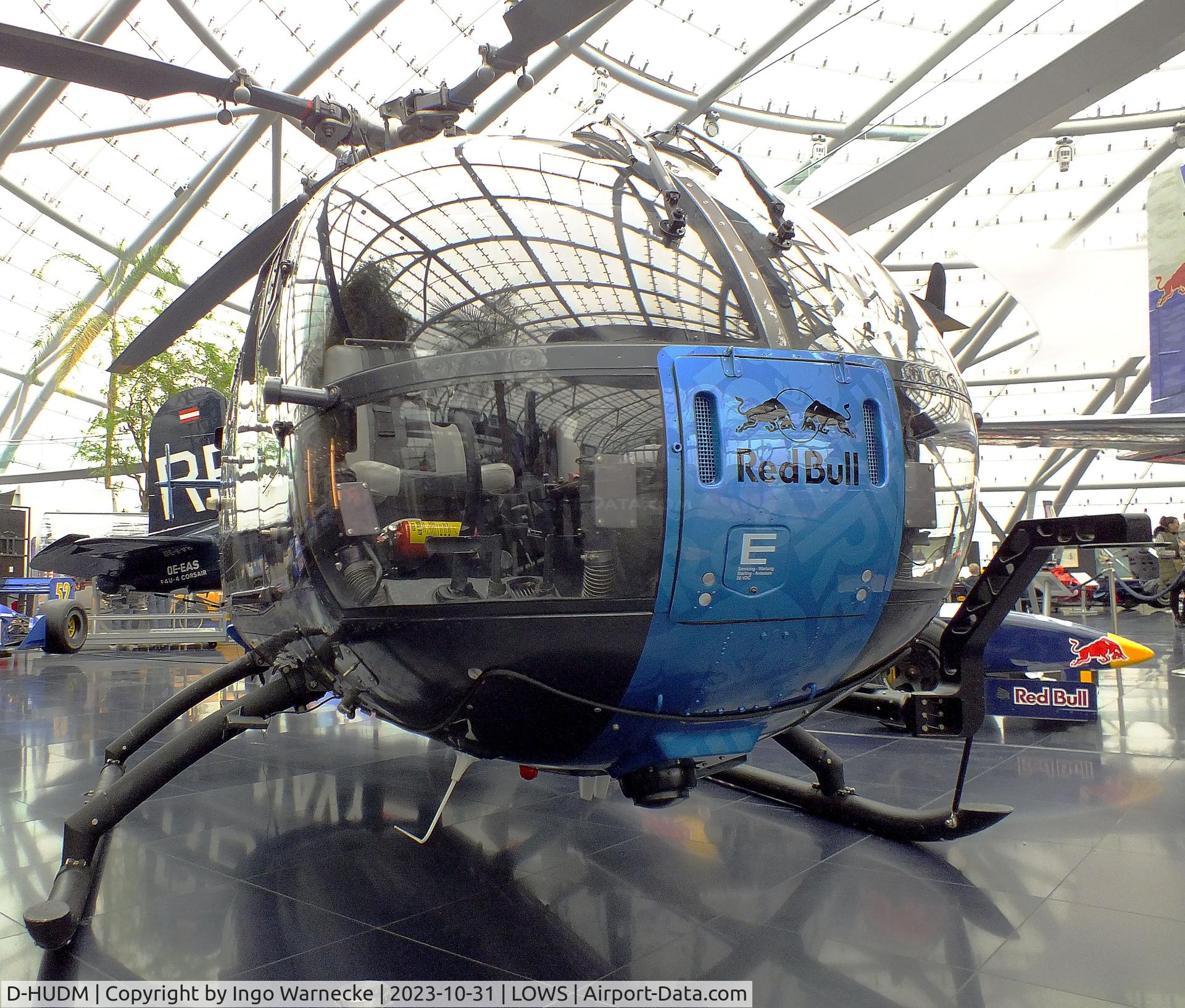 D-HUDM, MBB Bo-105CBS-5 C/N S-883, MBB Bo 105CBS-5 at the Hangar 7 / Red Bull Air Museum, Salzburg