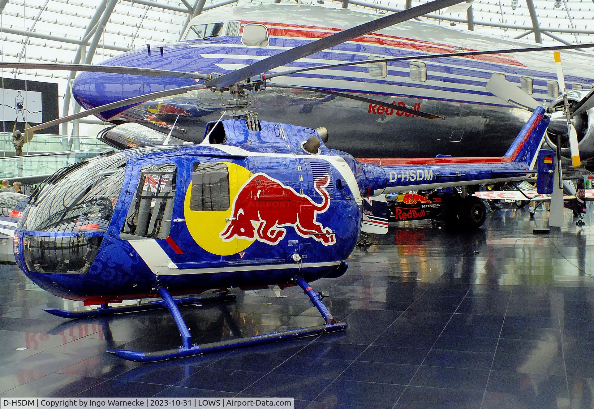 D-HSDM, MBB Bo-105CB C/N S-126, MBB Bo 105CB at the Hangar 7 / Red Bull Air Museum, Salzburg