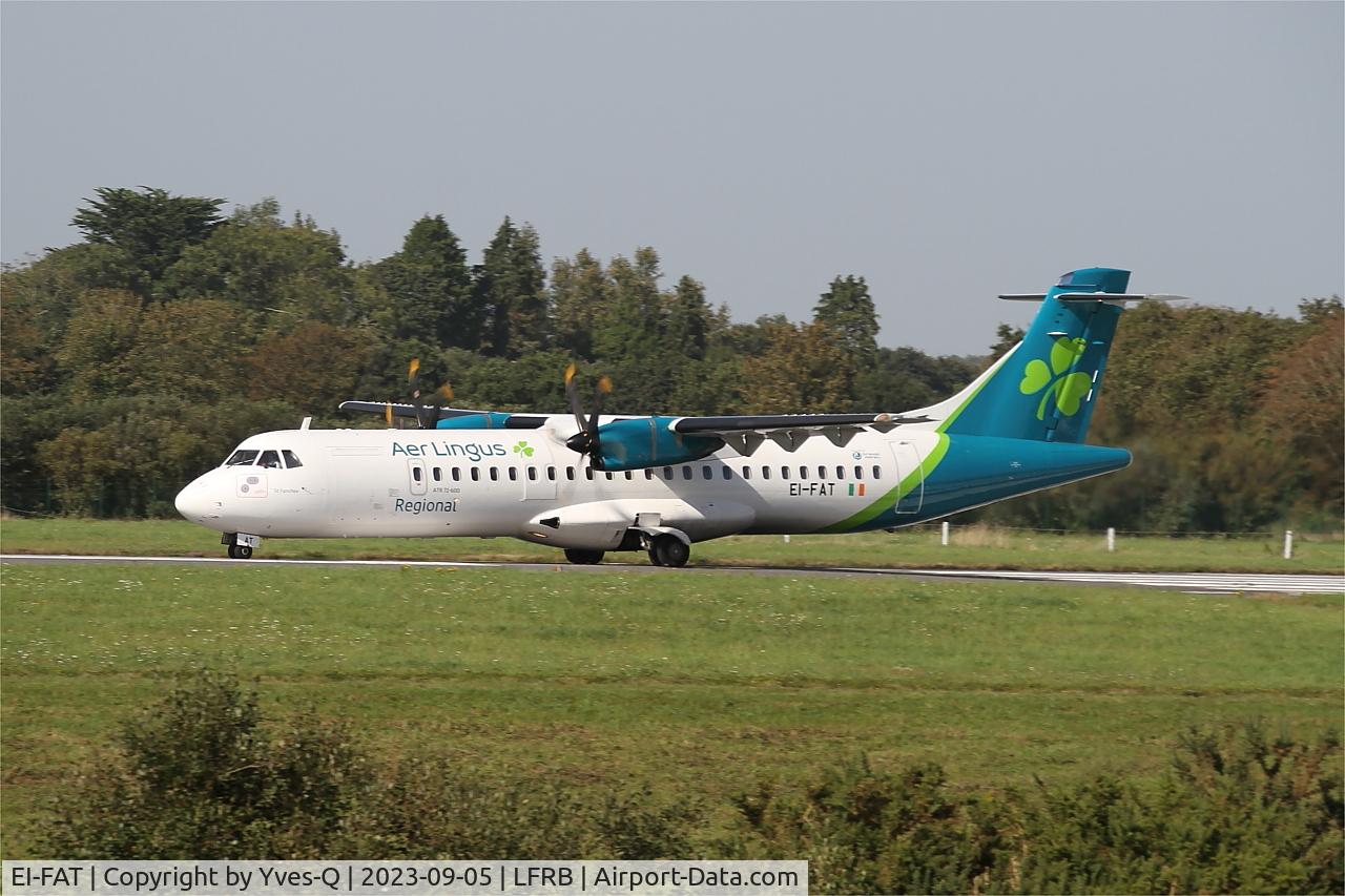 EI-FAT, 2013 ATR 72-600 (72-212A) C/N 1097, ATR 42 600, Take off run rwy 25L, Brest-Bretagne airport (LFRB-BES)