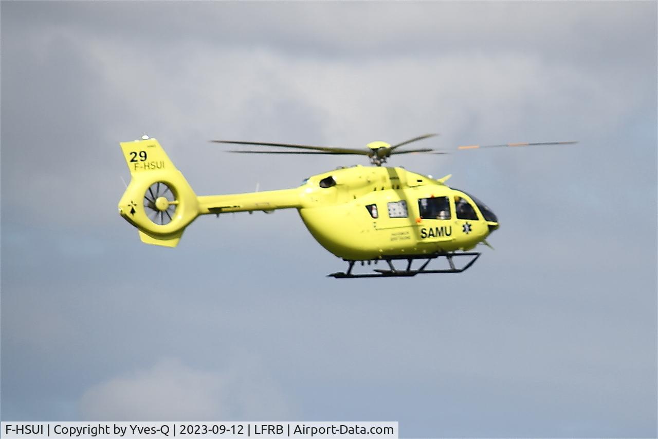 F-HSUI, 2022 Airbus Helicopters H145 C/N 21115, Airbus Helicopters H145, Flight over Brest-Bretagne airport (LFRB-BES)