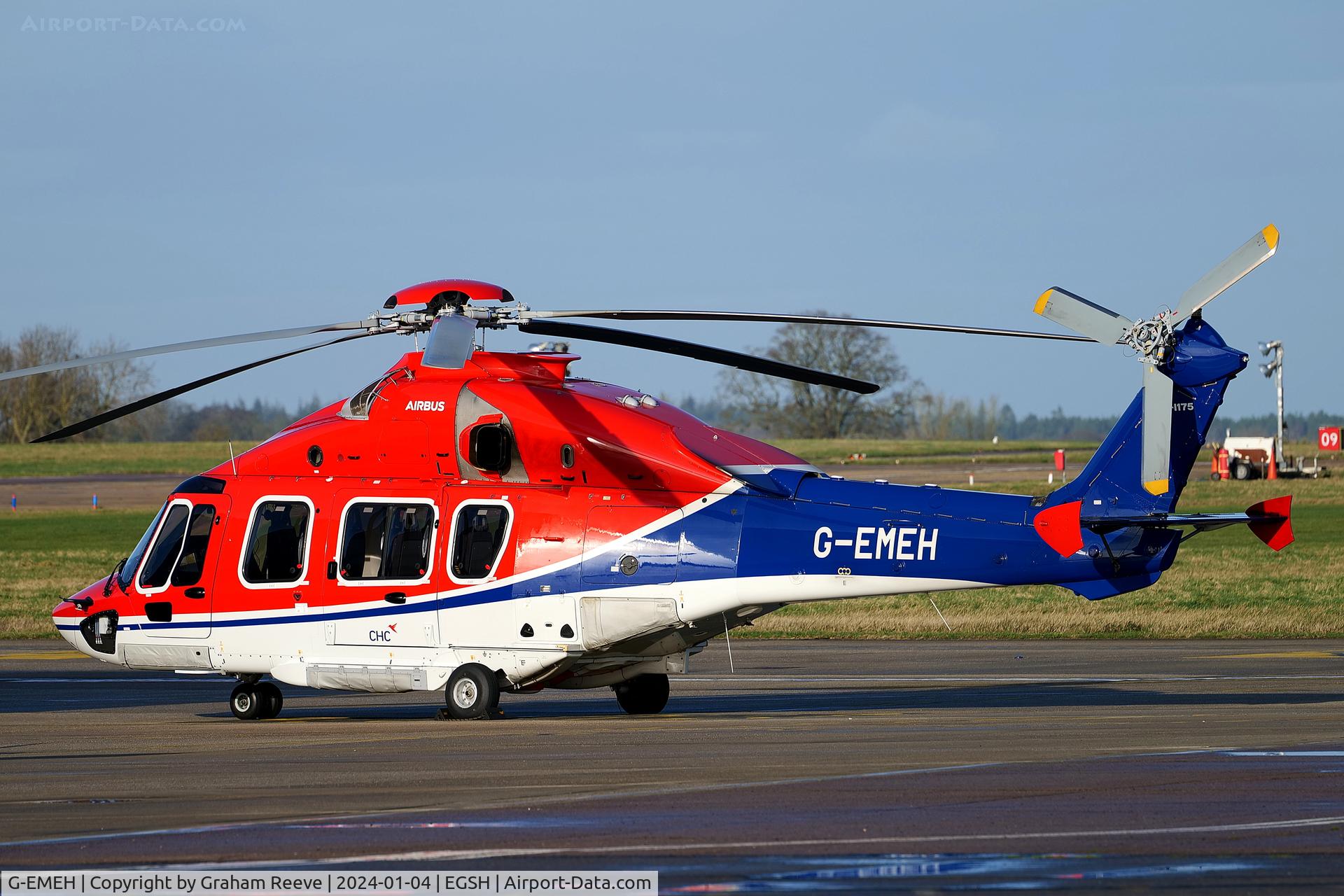 G-EMEH, 2022 Airbus Helicopters EC-175B C/N 5060, Parked at Norwich.