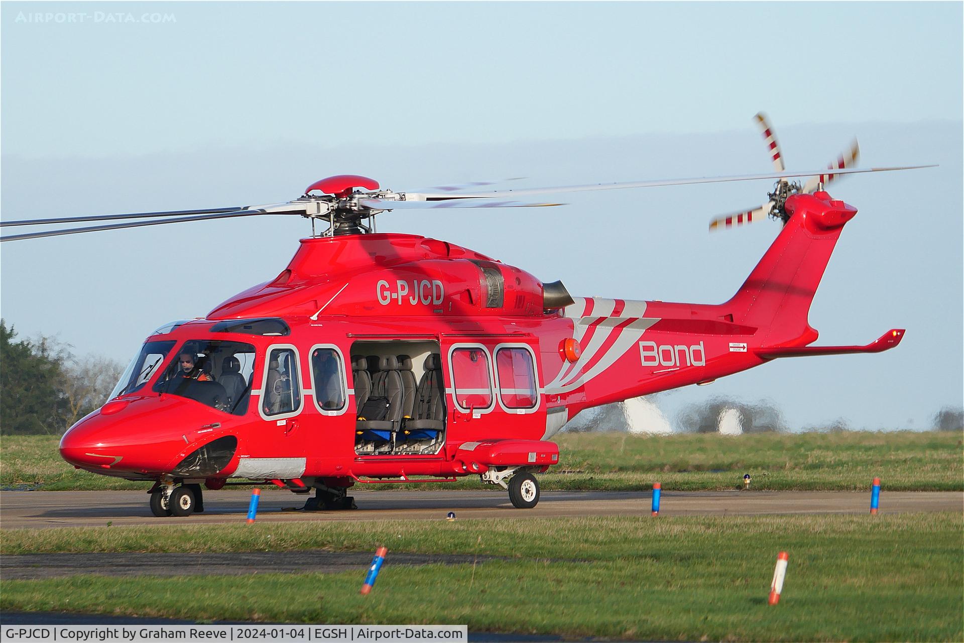 G-PJCD, 2012 AgustaWestland AW-139 C/N 31385, Just landed at Norwich.