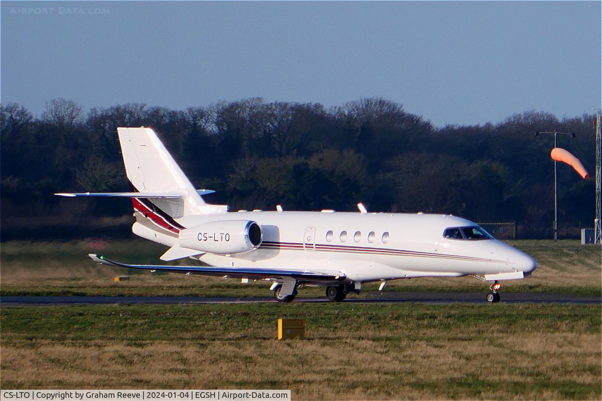 CS-LTO, Cessna 680A Citation Latitude C/N 680A-0263, Departing from Norwich.