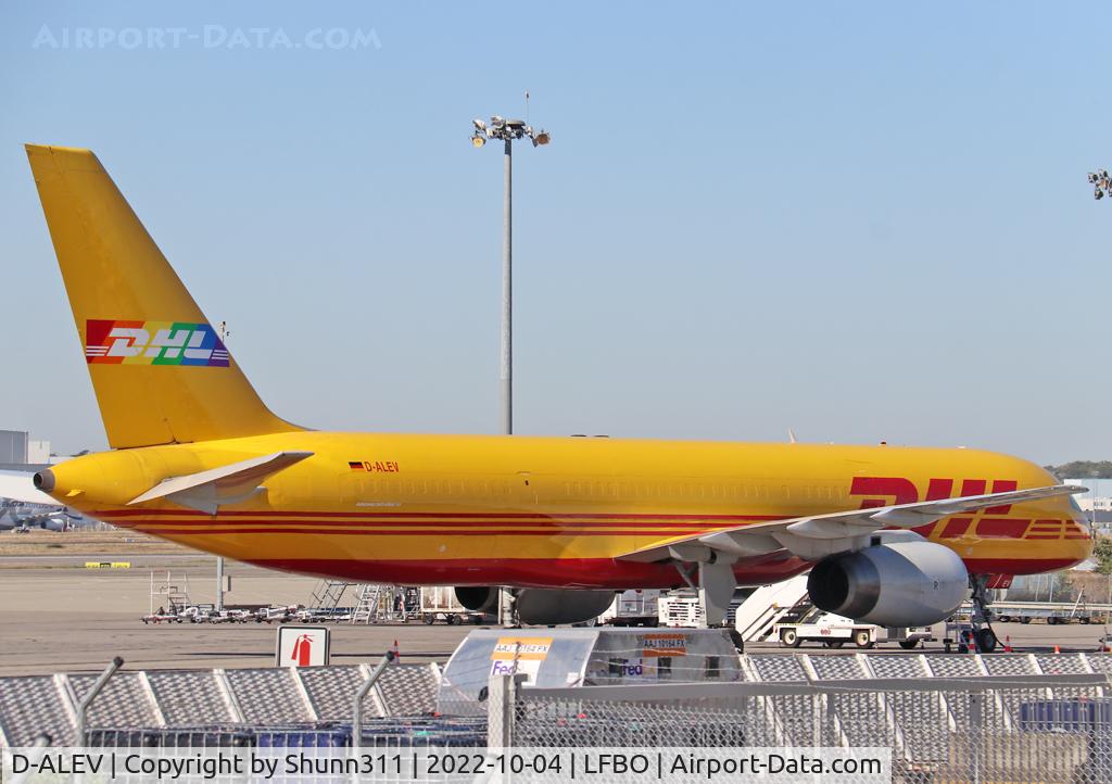 D-ALEV, 1996 Boeing 757-28A C/N 28161, Parked at the Cargo apron... Rainbow patch applied...
