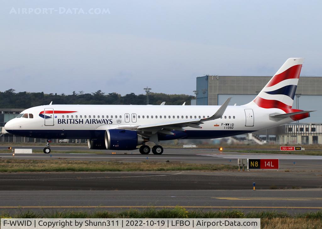 F-WWID, 2022 Airbus A320-251N C/N 11092, C/n 11092 - To be G-TTNT