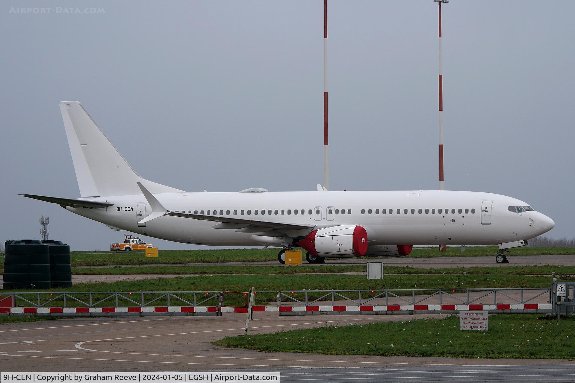 9H-CEN, 2018 Boeing 737-8 MAX C/N 60646, Parked at Norwich.