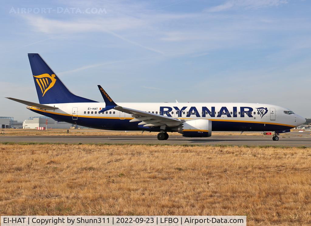 EI-HAT, 2018 Boeing 737-8-200 MAX C/N 65076, Taxiing holding point rwy 14L for departure...