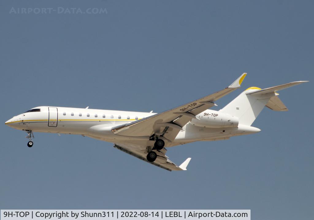 9H-TOP, 2017 Bombardier BD-700-1A10 Global 6000 C/N 9766, Landing rwy 24R
