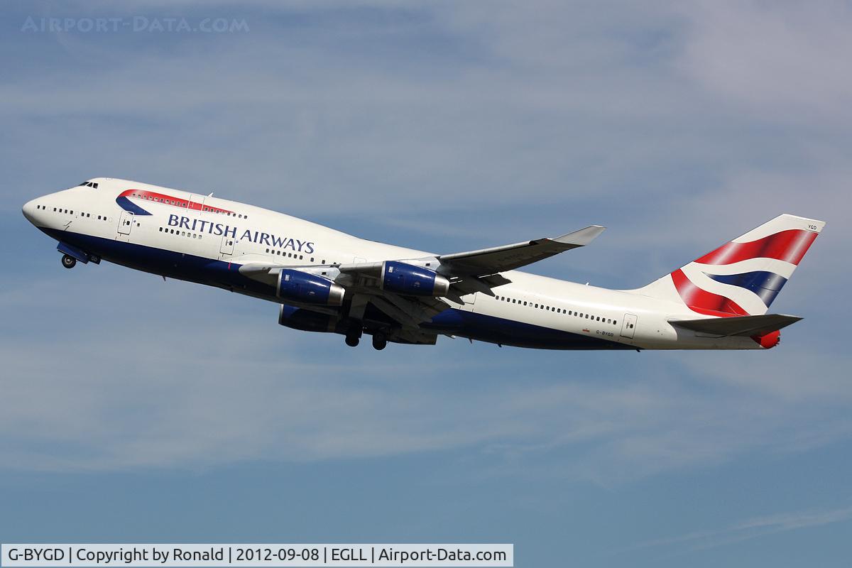 G-BYGD, 1999 Boeing 747-436 C/N 28857, at lhr