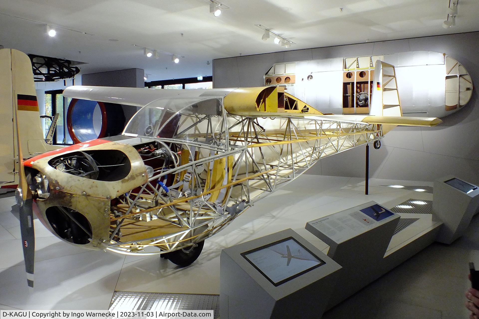 D-KAGU, Scheibe SF-25A C/N 4511, Scheibe SF-25A Motor-Falke (port side without skin, no complete wings) at Deutsches Museum, München (Munich)