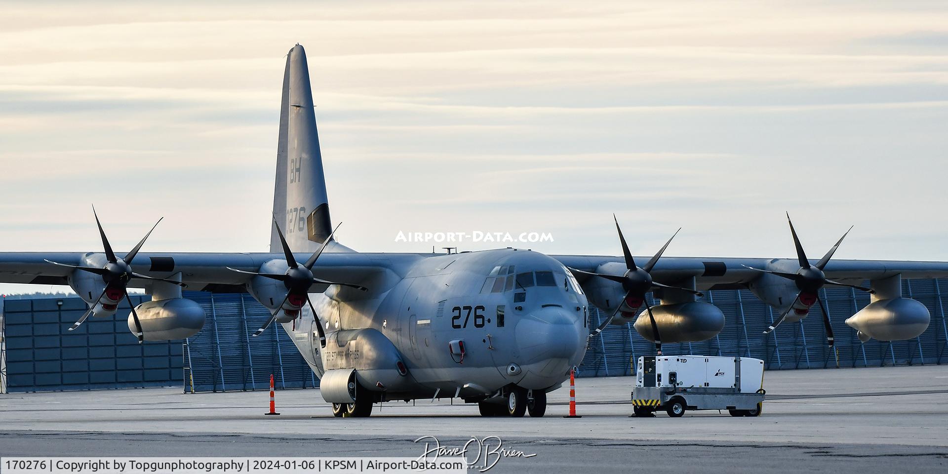 170276, Lockheed KC-130J C/N 382-5959, OTIS17 parked on the ramp after clearing customs