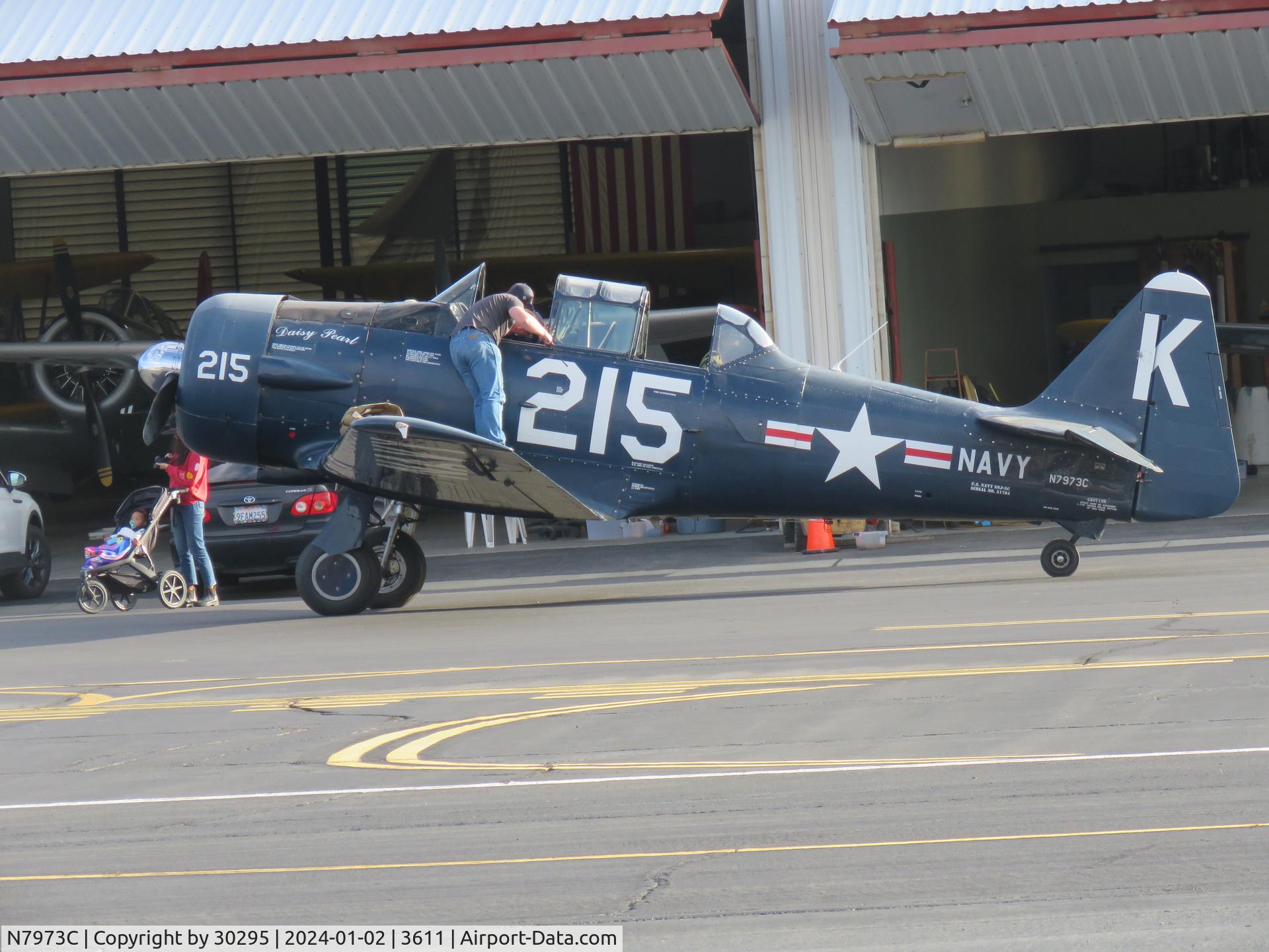 N7973C, 1943 North American SNJ-5 Texan C/N 51764 (88-14618), Just shut down