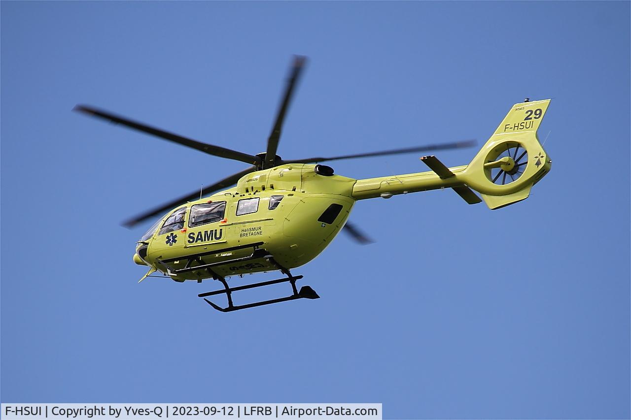 F-HSUI, 2022 Airbus Helicopters H145 C/N 21115, Airbus Helicopters H145, Flight over Brest-Bretagne airport (LFRB-BES)