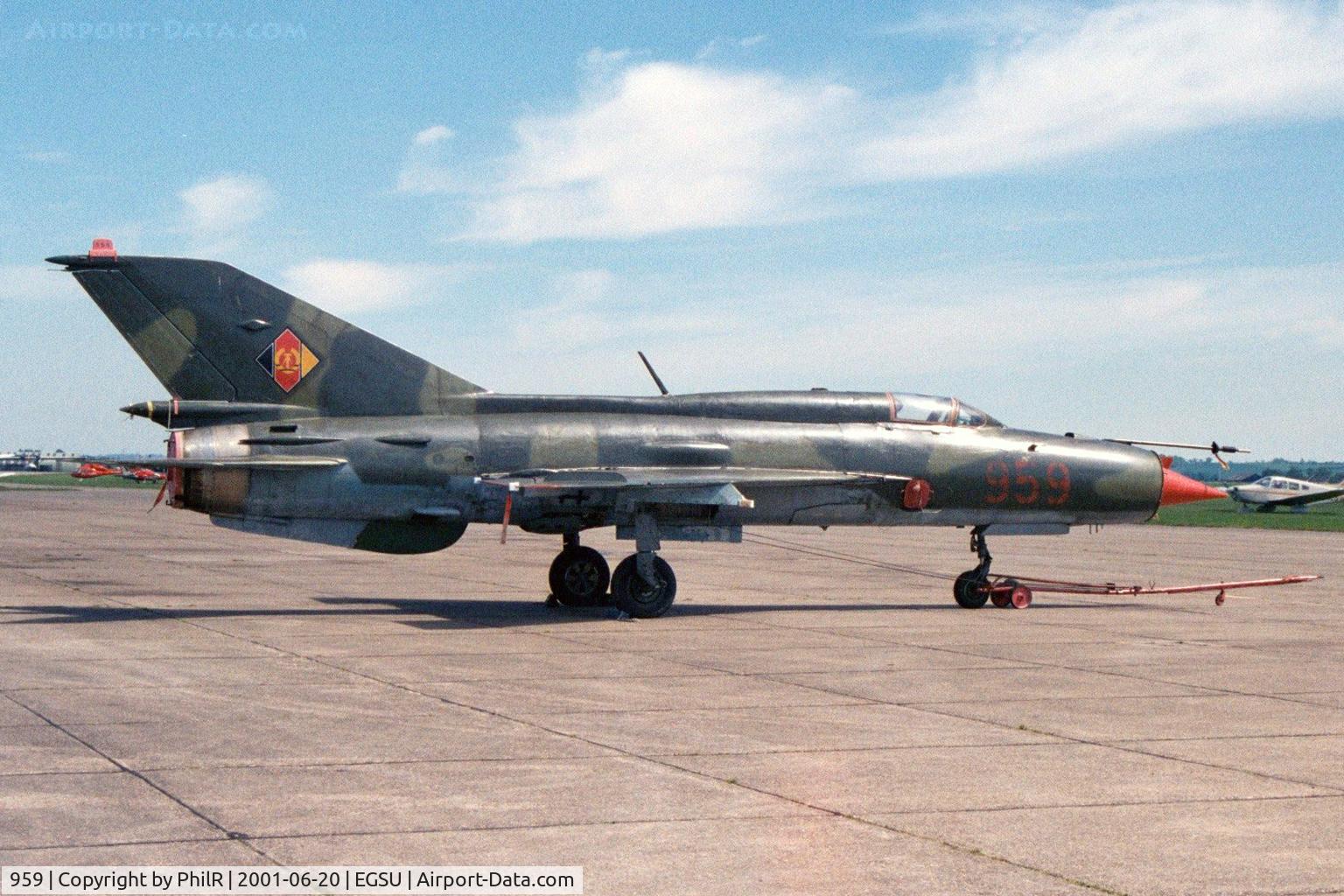 959, 1968 Mikoyan-Gurevich MiG-21SPS C/N 94A6503, 959 1968 MiG-21 SPS East German AF Duxford