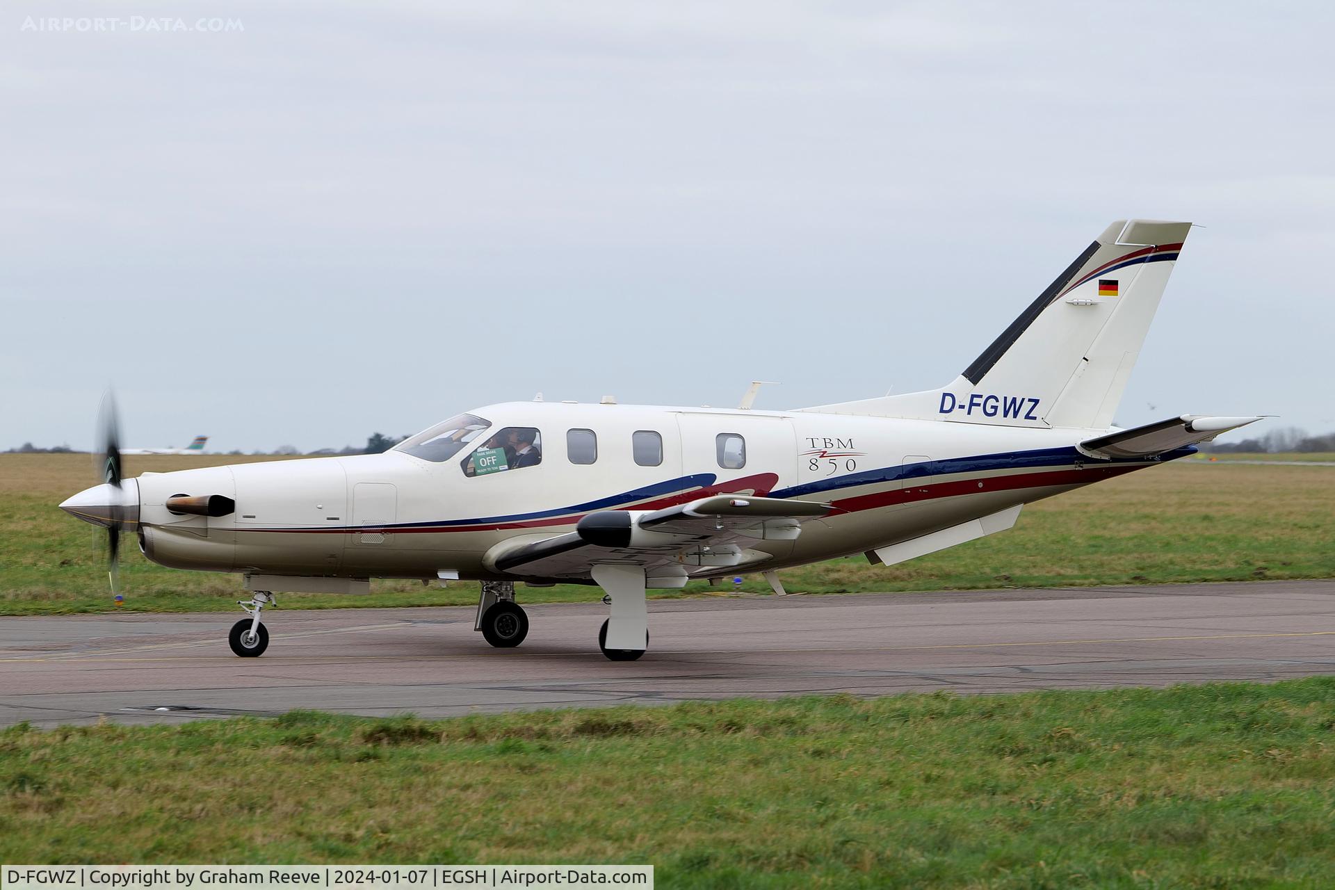 D-FGWZ, 2007 Socata TBM-850 C/N 394, Parked at Norwich.