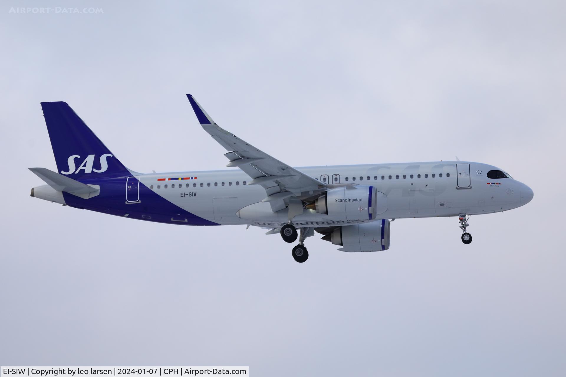 EI-SIW, 2023 Airbus A320-251N C/N 11801, Copenhagen 7.1.2024 wtth name 