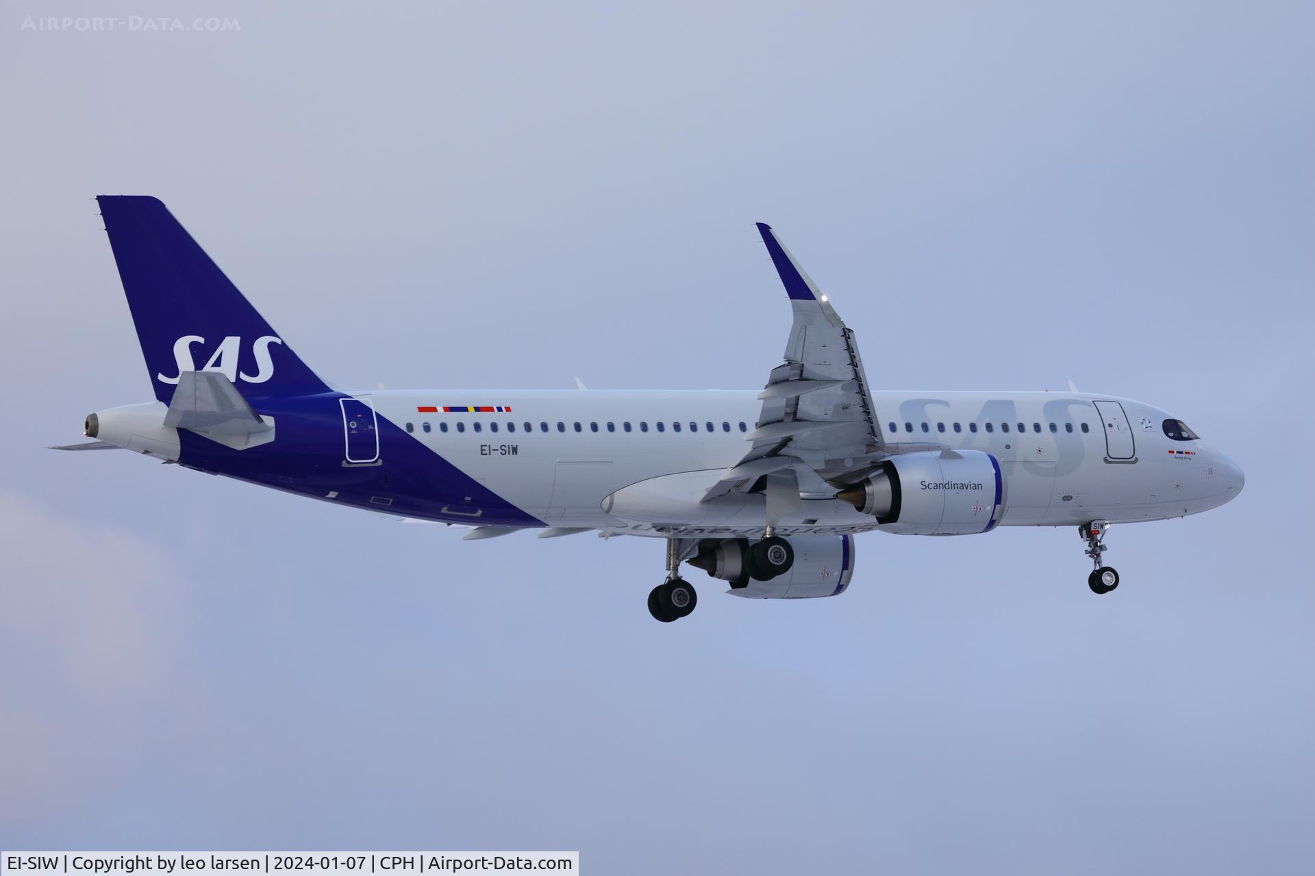 EI-SIW, 2023 Airbus A320-251N C/N 11801, Copenhagen 7.1.2024 with the name 