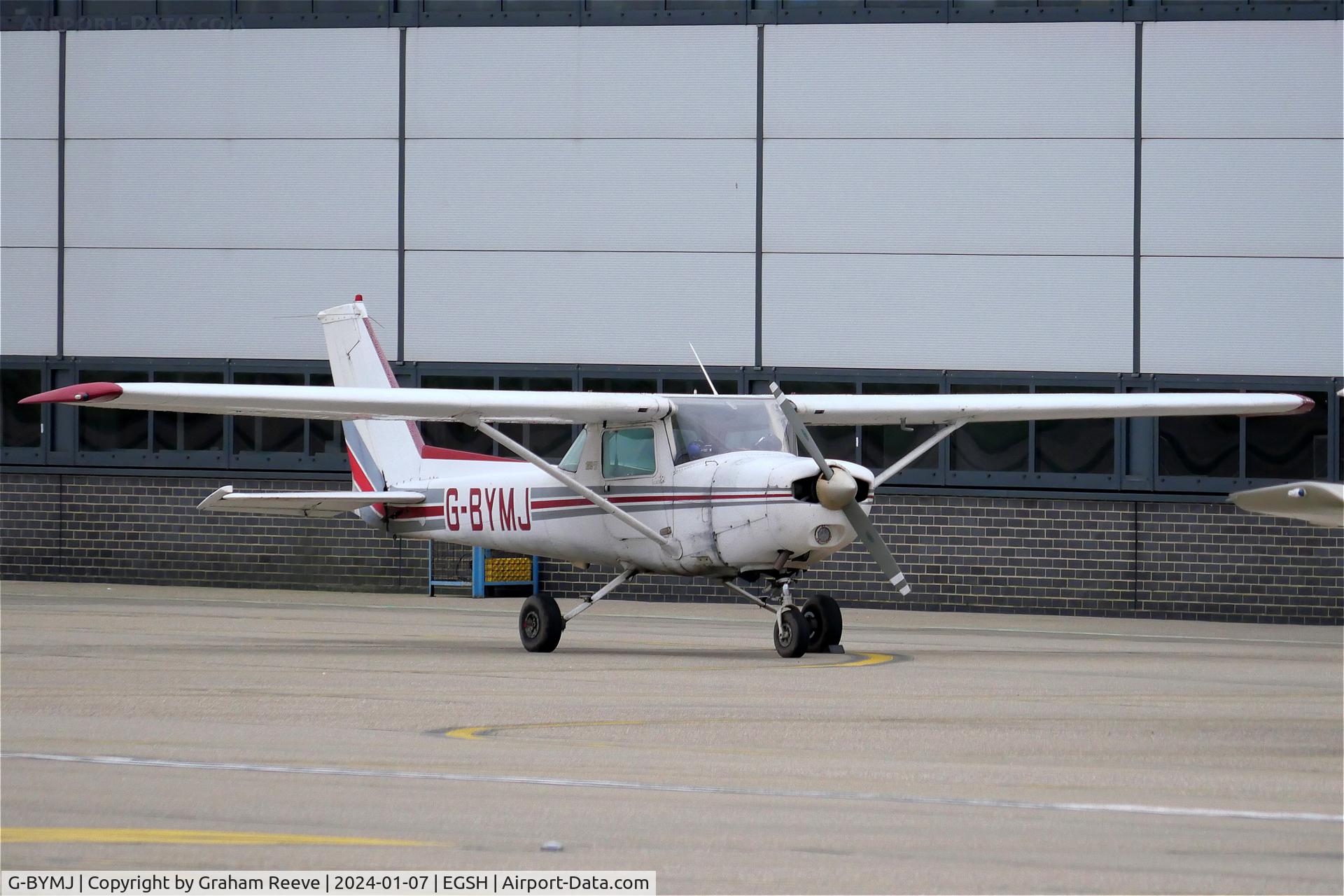 G-BYMJ, 1982 Cessna 152 C/N 152-85564, Parked at Norwich.