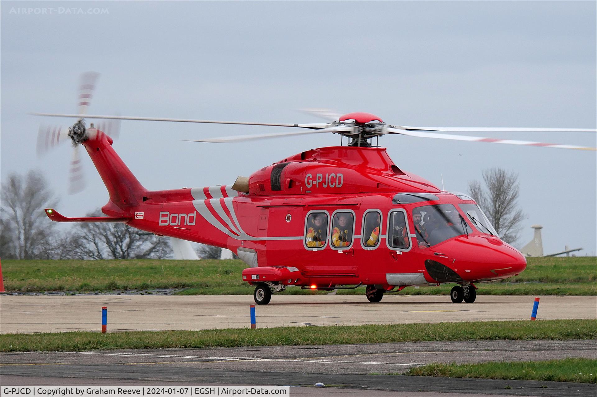 G-PJCD, 2012 AgustaWestland AW-139 C/N 31385, Just landed at Norwich.