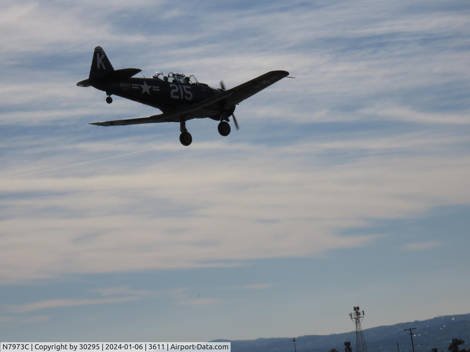 N7973C, 1943 North American SNJ-5 Texan C/N 51764 (88-14618), Over the runway