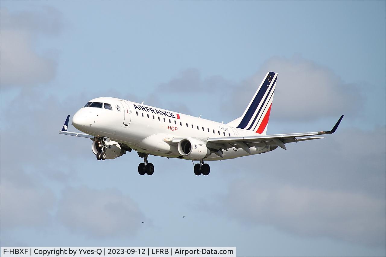 F-HBXF, 2009 Embraer 170ST (ERJ-170-100ST) C/N 17000292, Embraer 170ST, On final rwy 25L, Brest-Bretagne airport (LFRB-BES)