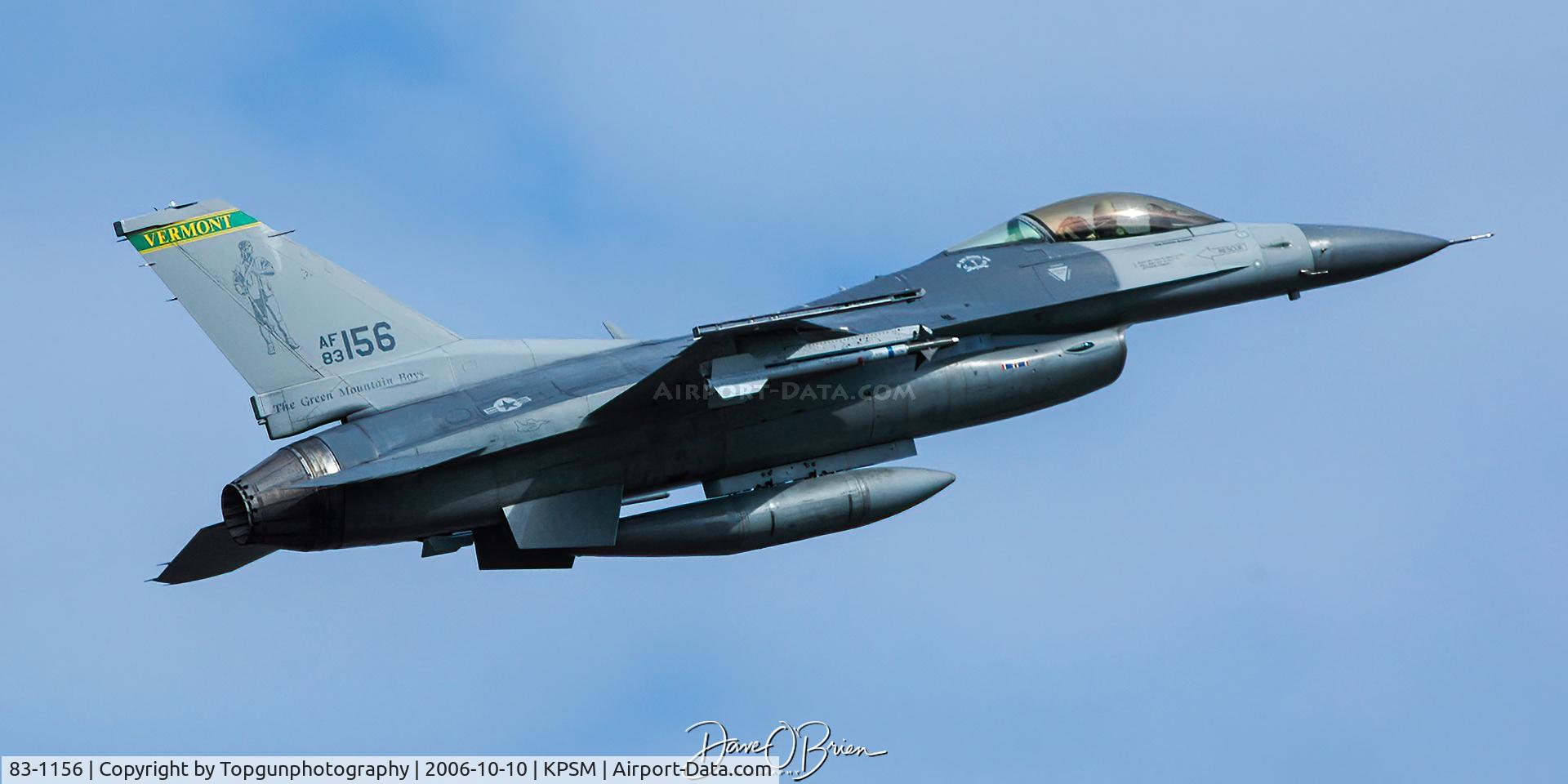 83-1156, 1984 General Dynamics F-16C Fighting Falcon C/N 5C-39, JAWS21 blasting out of Pease