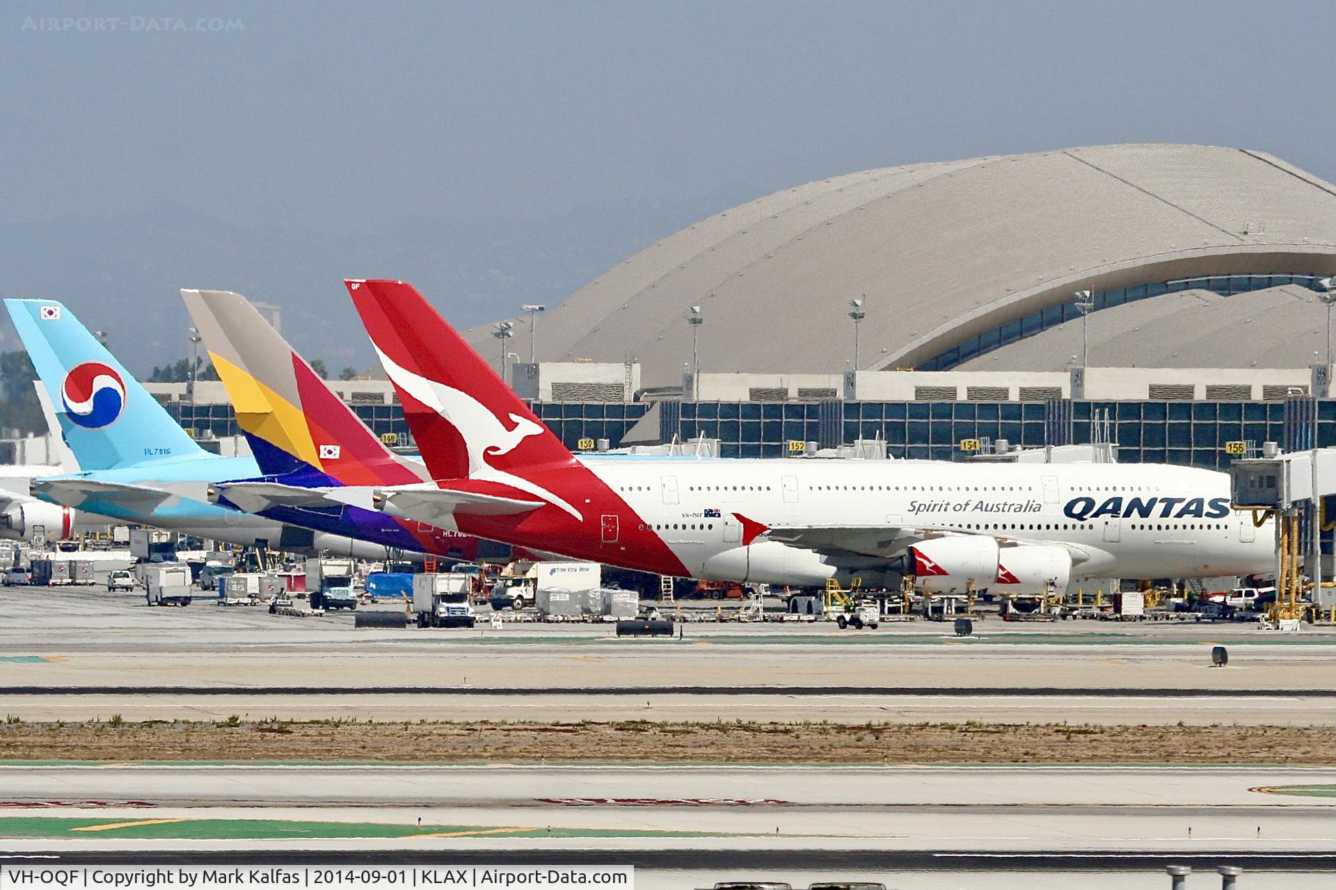 VH-OQF, 2009 Airbus A380-842 C/N 029, A388 Qantas Airbus A380-842 VH-OQF at LAX