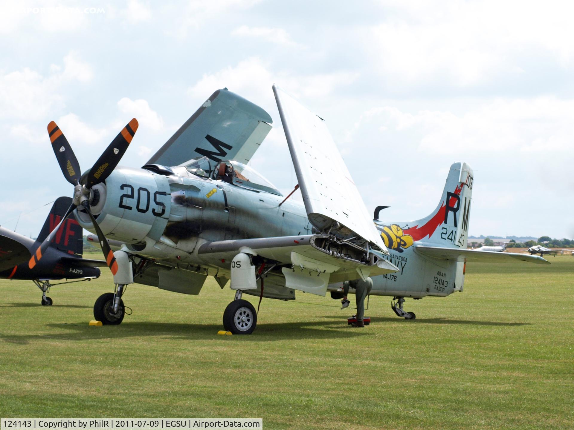 124143, Douglas AD-4N Skyraider C/N 7449, USN Douglas AD-4N Skyraider 124143 Flying Legends Duxford