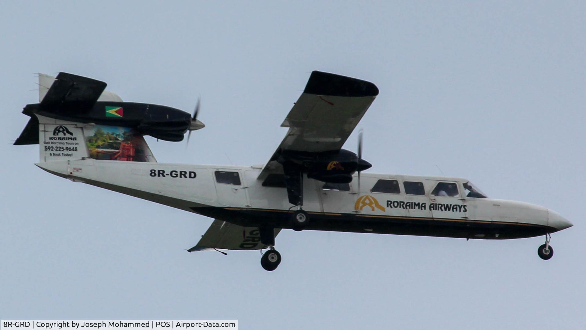 8R-GRD, 1976 Britten-Norman BN-2A Mk.III-2 Trislander C/N 1039, Short final to Piarco, Trinidad (POS/TTPP)