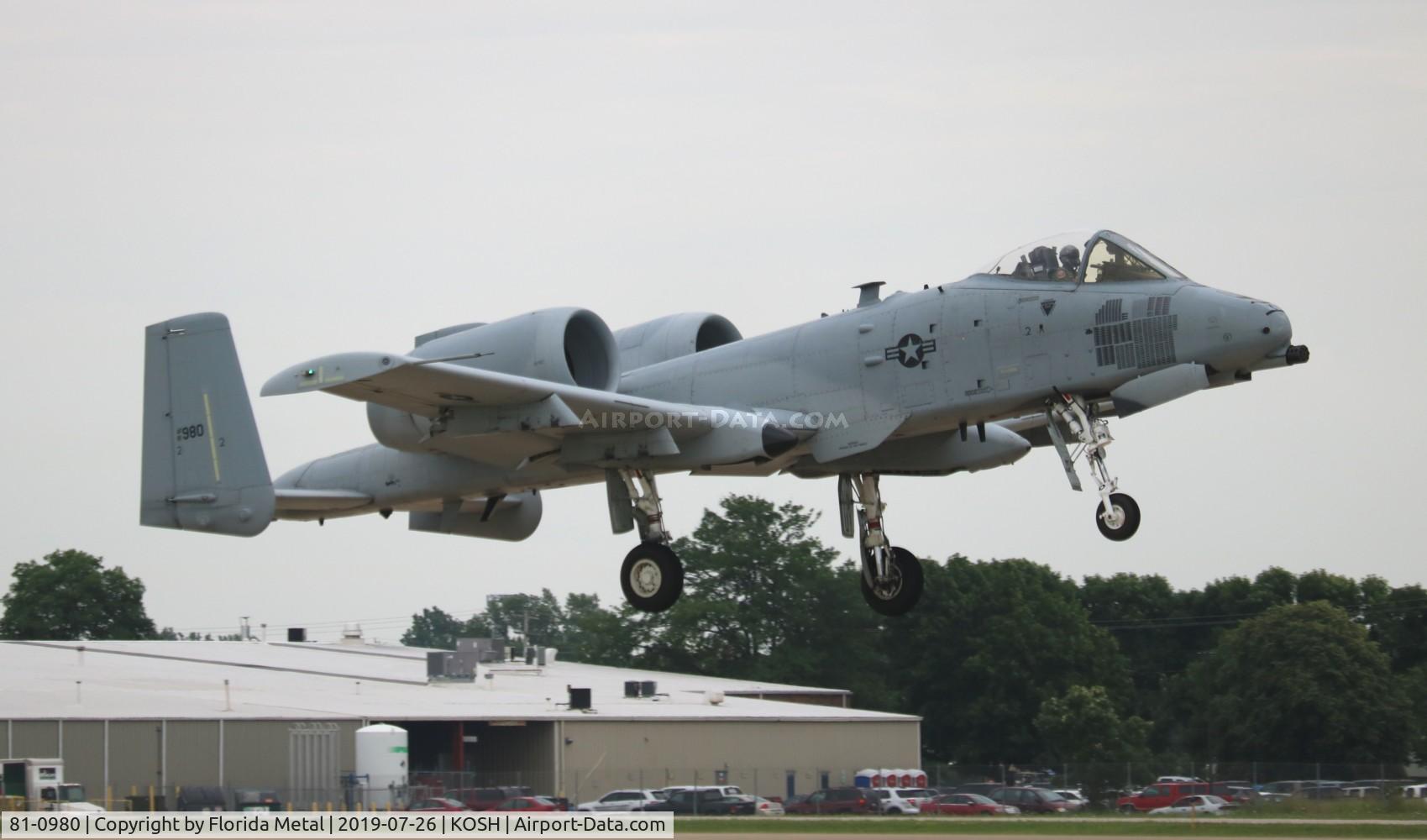 81-0980, 1980 Fairchild Republic A-10A Thunderbolt II C/N A10-0675, OSH 19 zx