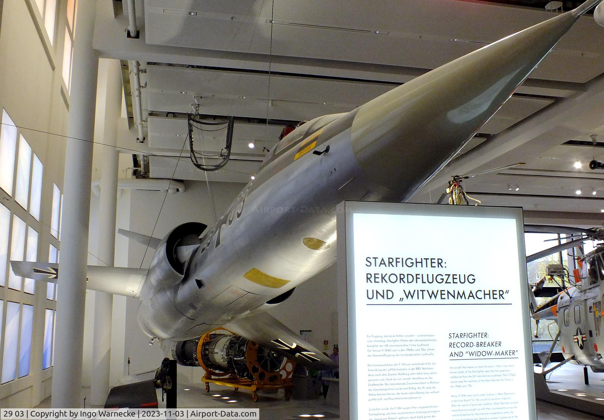 29 03, Lockheed F-104TF Starfighter C/N 583F-5049, Lockheed F-104F Starfighter at Deutsches Museum, München (Munich)
