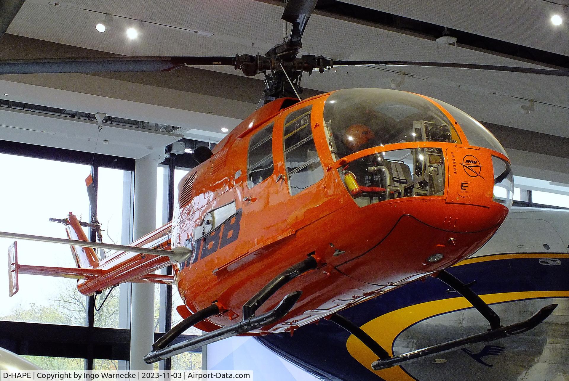D-HAPE, MBB Bo-105P C/N V-4, MBB Bo 105P at Deutsches Museum, München (Munich)