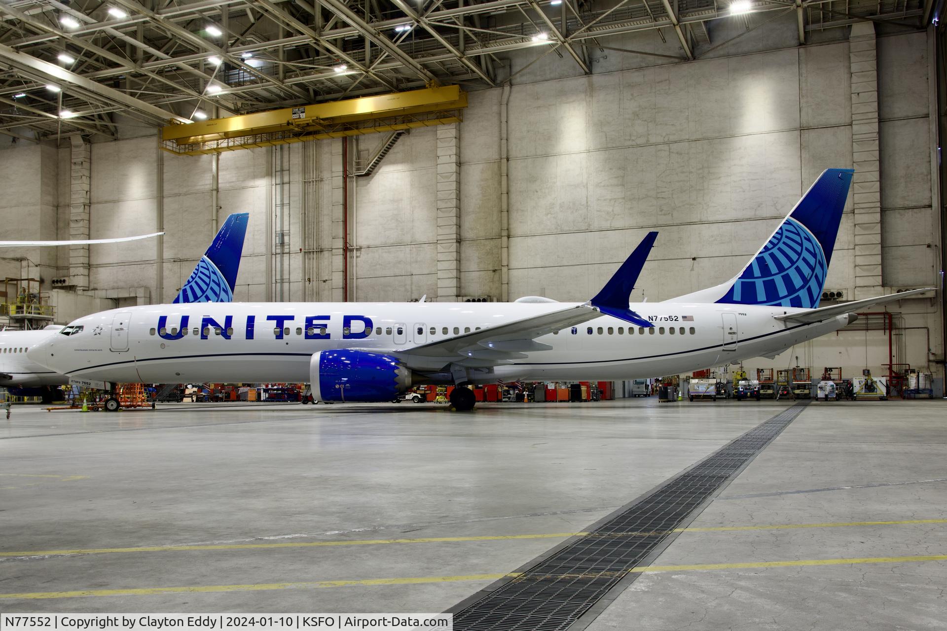 N77552, 2023 Boeing 737 MAX 9 C/N 67179, SFO 2024.