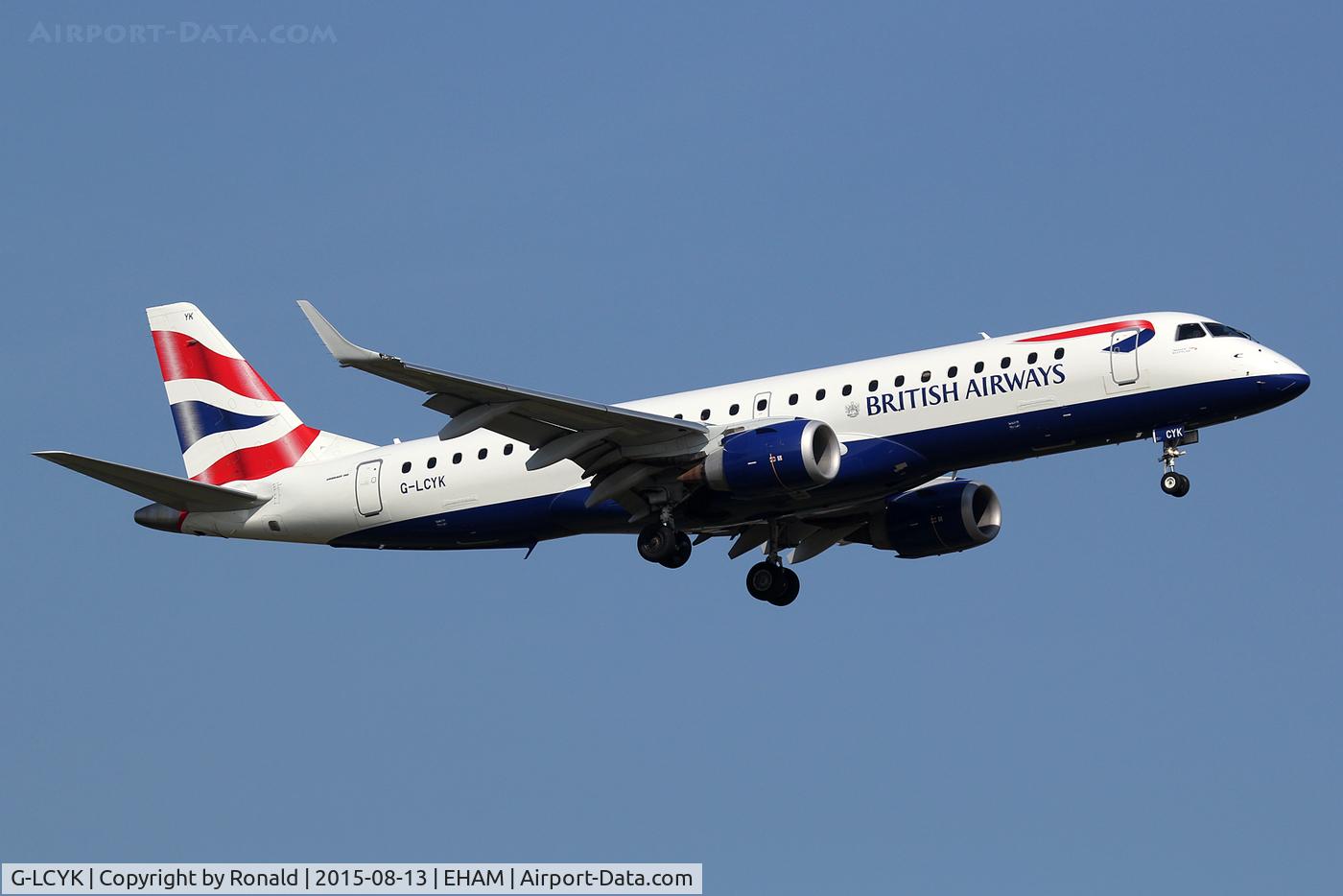 G-LCYK, 2010 Embraer 190SR (ERJ-190-100SR) C/N 19000343, at spl